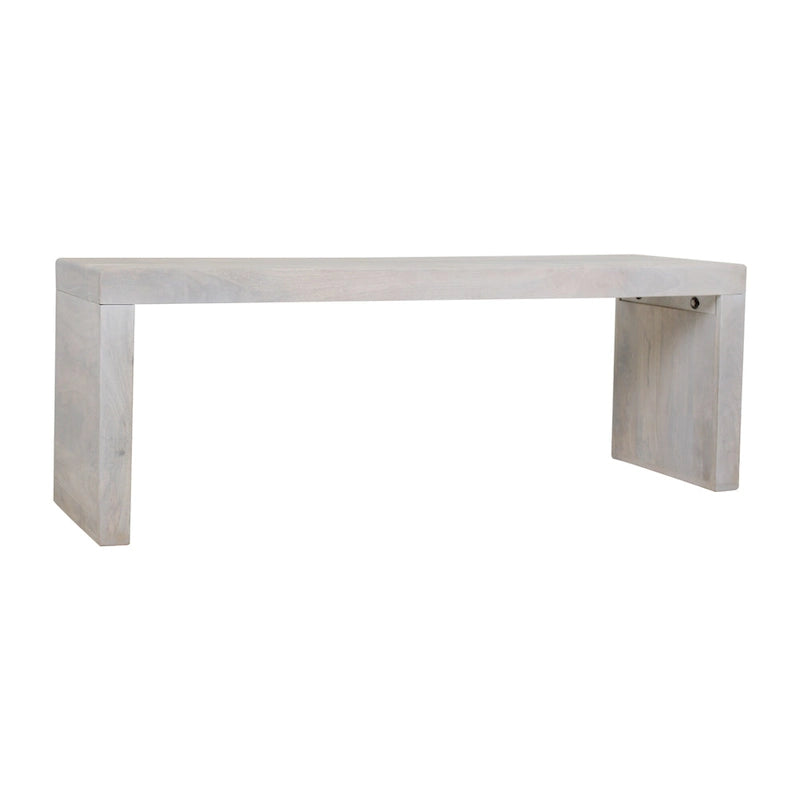 Banc d'entrée en manguier massif blanc sable style côtier moderne