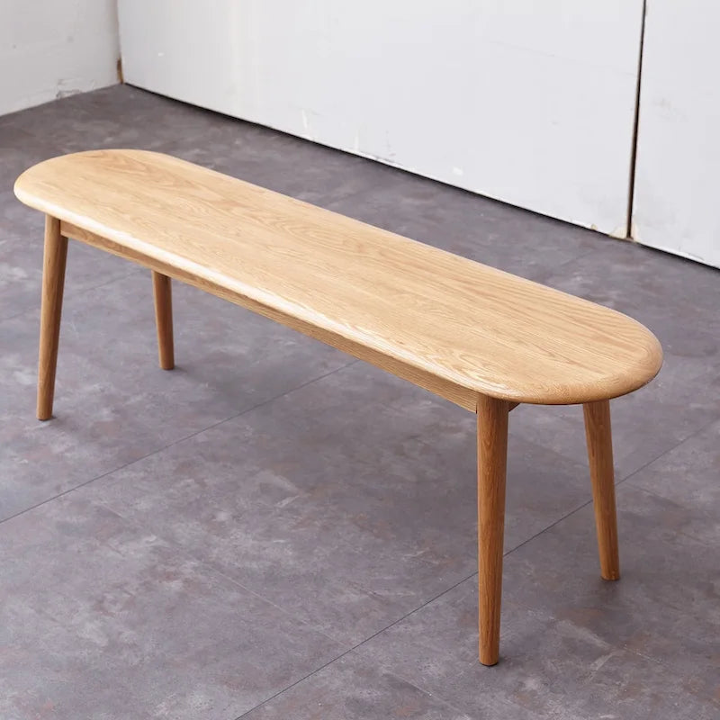 Banc de salle à manger en chêne massif avec bords arrondis finition naturelle