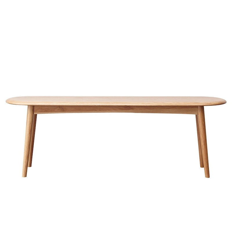 Banc de salle à manger en chêne massif avec bords arrondis finition naturelle