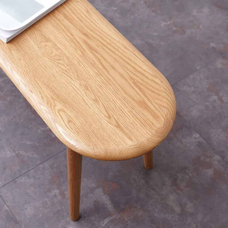 Banc de salle à manger en chêne massif avec bords arrondis finition naturelle