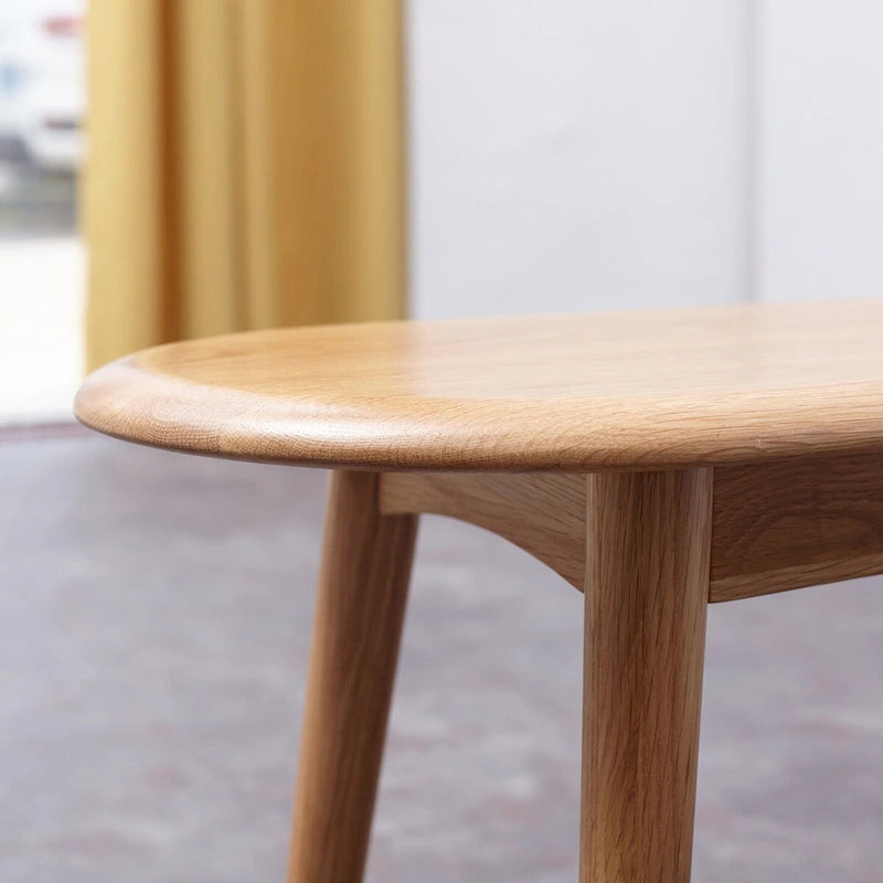 Banc de salle à manger en chêne massif avec bords arrondis finition naturelle