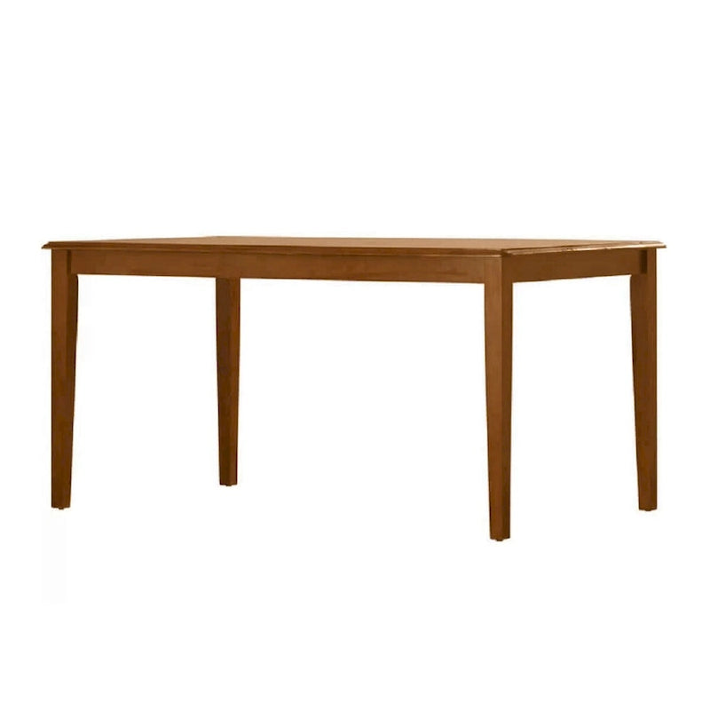 Table de salle à manger rectangulaire pieds fuselés noyer marron MDF Bois d'Hévéa 6 places